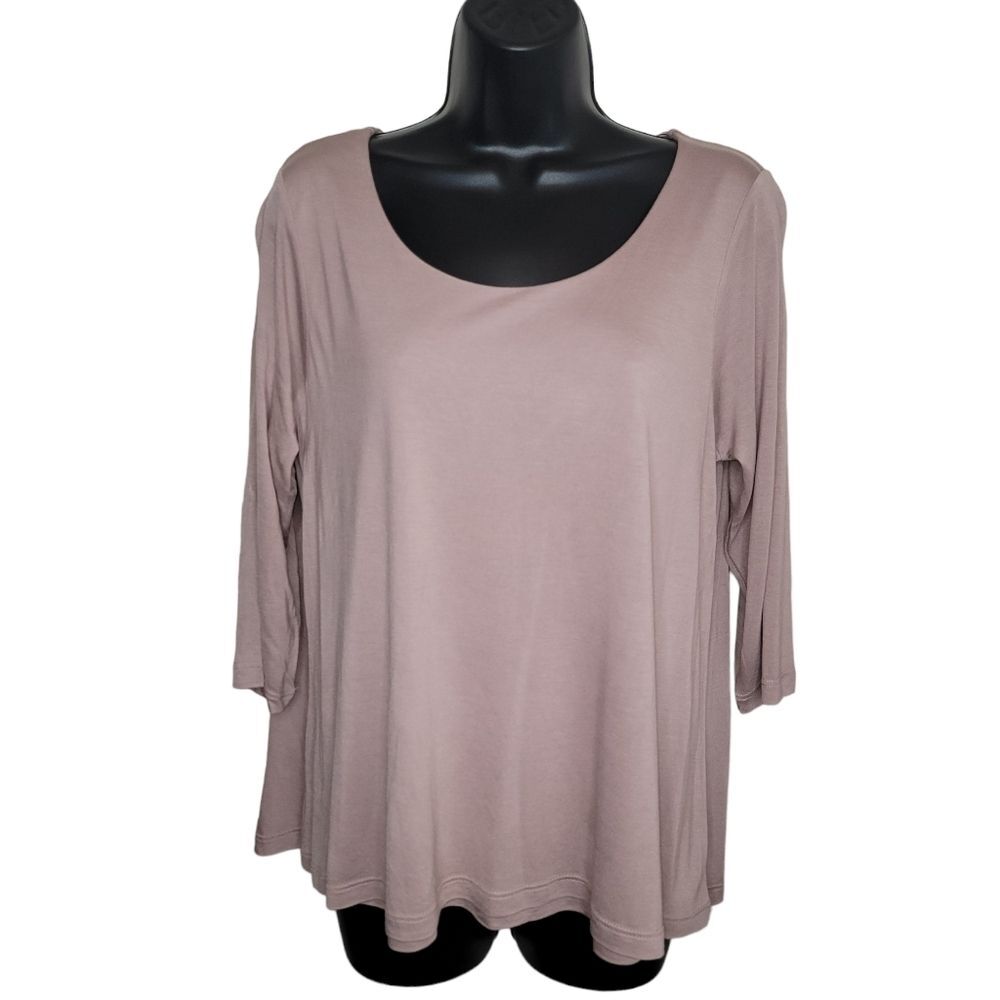 Pure Jill Nwt Super Soft 3/4 Sleeve Elliptical Tee shirt Fawn MP